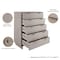 Manhattan Comfort Granville Light Grey 5-Drawer Chest and 6-Drawer Double Dresser, Set of 2 GRAN066 - alternate 5